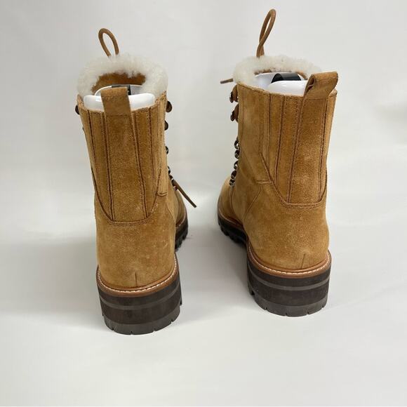 Marc Fisher 9 mlizzie Lizzie Shearling Winter Boots Women brown leather lug - Picture 7 of 11